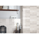 Glanzende Moos White handvorm wandtegels met subtiel geblokt patroon