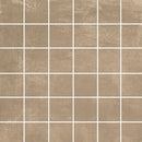 Vierkante bruine tegels met witte voeglijnen, Mozaiek Loft Taupe 5x5