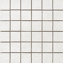 Witte vierkante tegels met donkere voeg in een grid, Mozaiek Neutra White 5x5