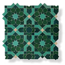 Groene en teal mozaïek vloertegels coaster met Alhambra patronen