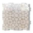 Mozaiek zelliges Alhambra Mozaiek 095: parelmoer coaster set met geometrische patronen in wit, als keramische tegels