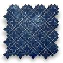 Navy blue en white geometrische mozaiek tegels coaster set Alhambra Mozaiek 600