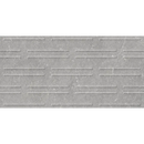 Grijze textuur met horizontale lijnen voor Munich Pearl Chain decor wandtegel