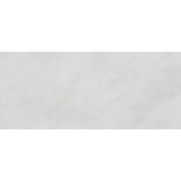 Effen grijze rechthoekige oppervlakte met subtiele textuur, Munich White 120x280 rett