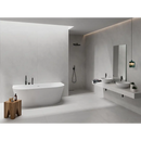 Freestanding witte ovale badkuip met gladde randen en Munich White 60x60 antislip