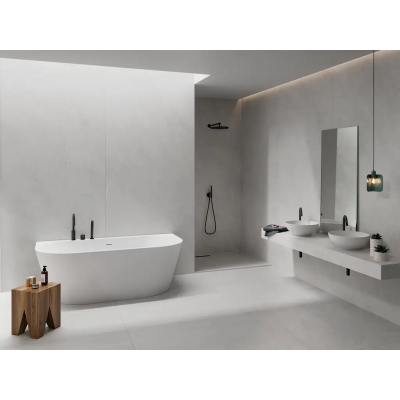 Munich White 60x60 Vloertegels met Aderpatroon