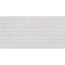 Witte textuur muur met horizontale lijnen voor Munich White Chain decor wandtegel