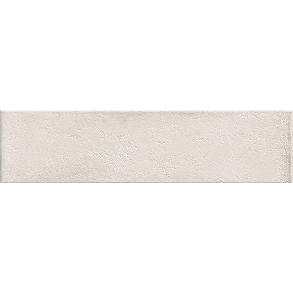 Verweerde witte keramische tegel met rustieke structuur, Mussa Ivory Glans 7,5x30