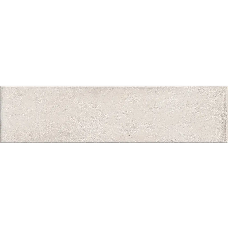 Verweerde witte keramische tegel met rustieke structuur, Mussa Ivory Glans 7,5x30