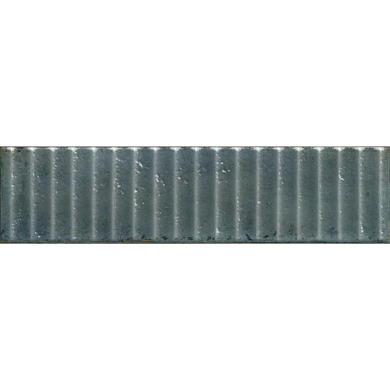 Corrugated metalen paneel in blauw-grijze kleur van Mussa Way Green Glans 7,5x30