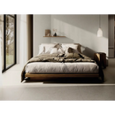 Minimalistische mytos sand houten bedframe sand 120x120 rett met lage uitstraling en natuurlijke houtnerf