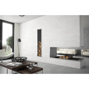 Moderne witte haard met ingebouwde houtopslag en Neutra Pearl 60x60 R11 antislip