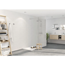 Moderne walk-in douche met minimalistische glazen scheidingswand in Neutra White 30x60
