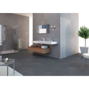 Moderne minimalistisch badkamer met Nexus Antraciet 90x90 en houten wastafel