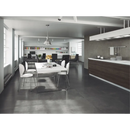 Moderne witte eettafel met chroompoten en stoelen, Nexus Antracite 60x60 rett