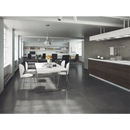 Moderne witte eettafel met chrome basis en stoelen, Nexus Antraciet 75x75