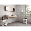 Moderne zwevend houten wastafel met dubbele kommen en rechthoekige spiegel, Nexus Glaciar 60x60