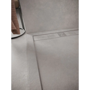 Lineaire douchegoot met geperforeerde deksel, Nexus Pearl 120x120 in grijs gestructureerd oppervlak