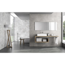 Minimalistisch zwevend badkamermeubel met houten plank en witte wasbak van Nexus Pearl 30x60