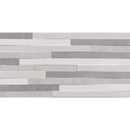 Modern Nexus Pearl relieve wandtegel 30x60 met witte en grijze stenen strips