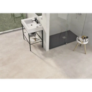 Minimalistische badkamer met nexus white 60x60 rett wastafel en zwart metalen frame