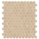 Beige penny round mosaïco van Nobu Beige in een nette 29x32,5 cm grid