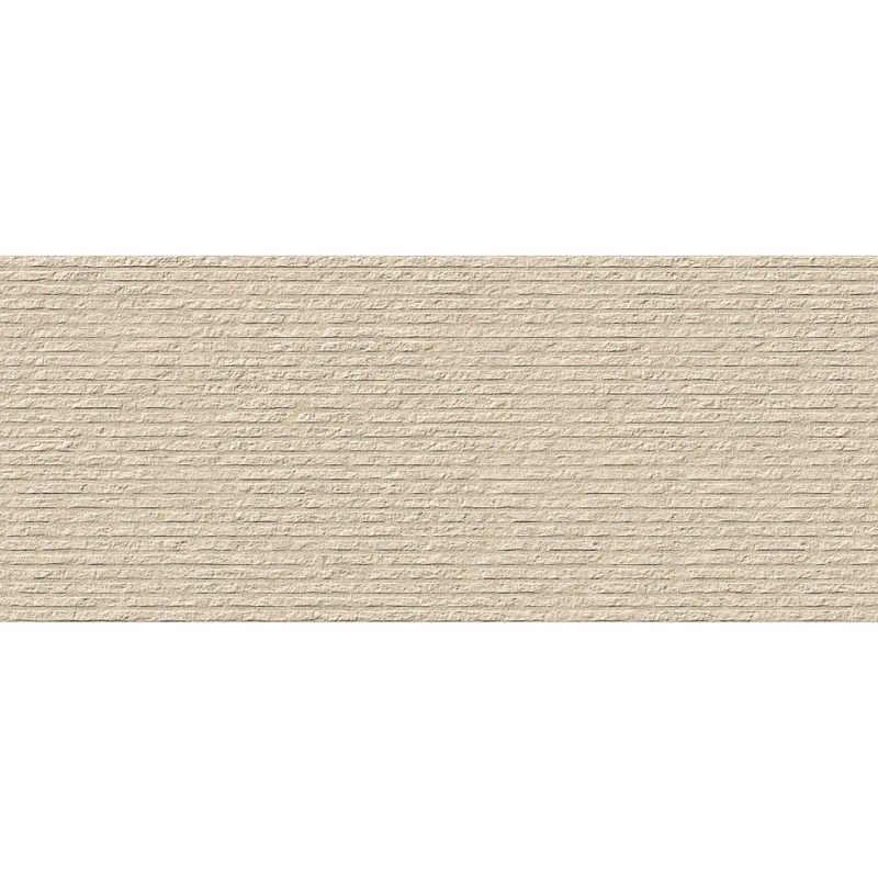 Textuur van beige wandtegel row 50x120 met horizontale lijnen voor Nobu Beige