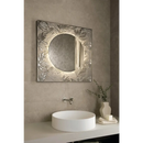 Verlichte decoratieve spiegel met tropische bladeren in de Nobu Grey 30x60 Rett lijst