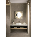 Verlichte ronde spiegel met vierkante textuurframe van Nobu Grey 30x60 Rett