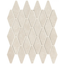 Beige diamond-shaped mosaic tiles in a Nobu White rombi pattern for stylish decor