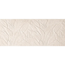 Textuurbeige wandtegel met reliëf bladeren, Nobu White Litia 50x120 rett
