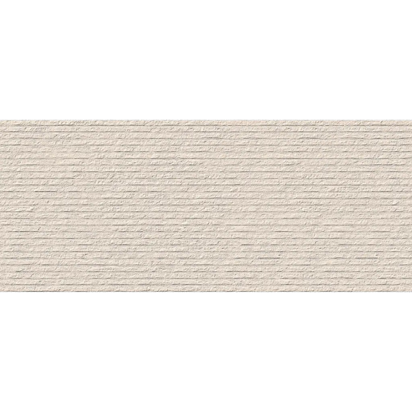 Textured beige wandtegel row 50x120 rett met horizontale strepen voor stijlvolle muren