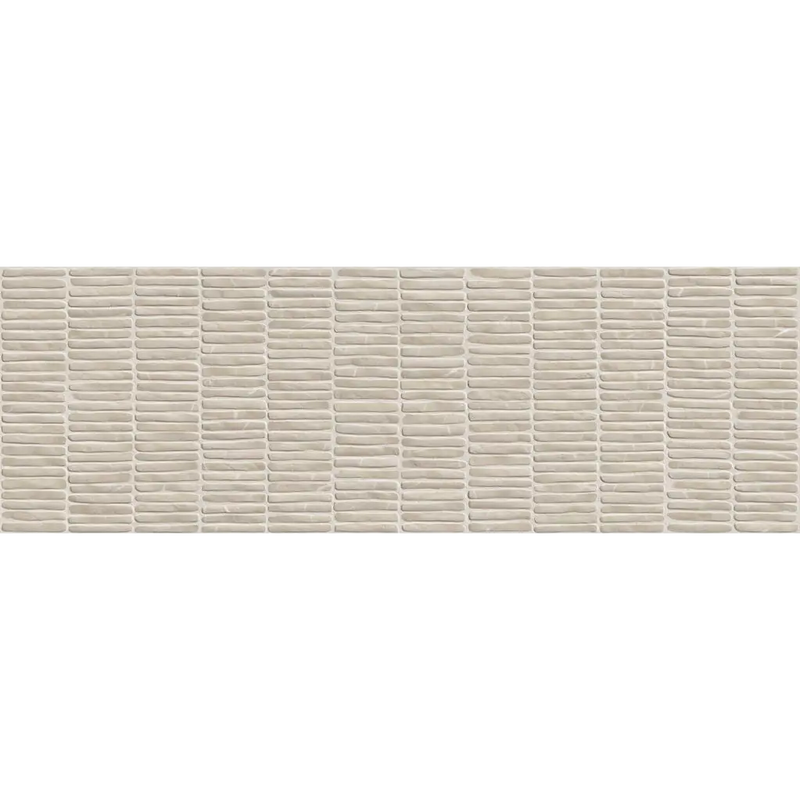 Beige node sand wandtegel 40x120 met subtiel geribbeld patroon en textuur voor stijlvolle wandafwerking
