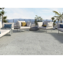 Moderne Nover Steel 60x60 rett met witte kussens en accentkussens voor patio