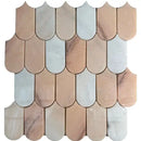 Nowie rose marble mozaïek tegels in beige en lichtbruin met natuurlijke steenpatronen