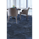 Navy blue patterned carpet with wavy design from Onyx Ek Blue pulido 60x60 rett