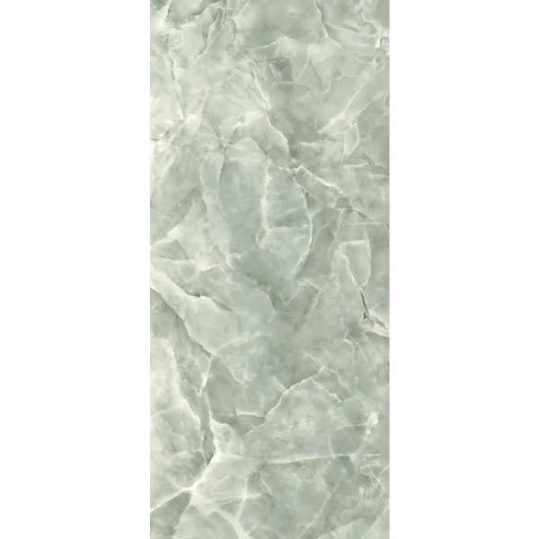 Pale green Onyx ek Jade pulido met delicate witte aders, 120x280 rett formaat