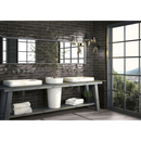 Moderne dubbele wastafel met betonblad en open schapopslag in Opal Black Glans