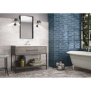 Moderne grijze badkamerkast met open planken en lades, Opal Marine glans 7,5x30