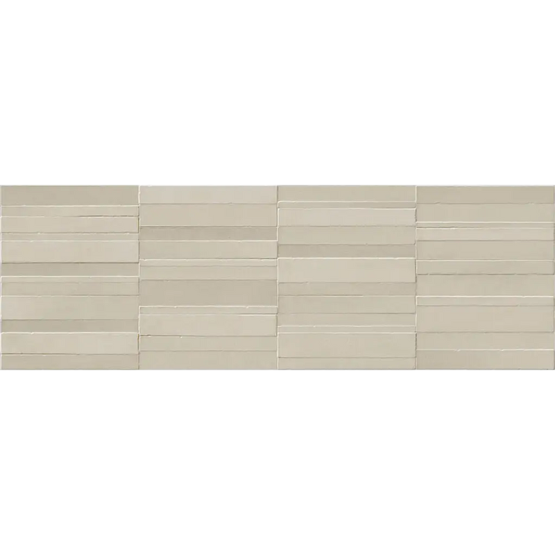 Beige origin bone brisk wandtegel 40x120 rett met subtiele matte afwerking in een verspringend horizontaal patroon
