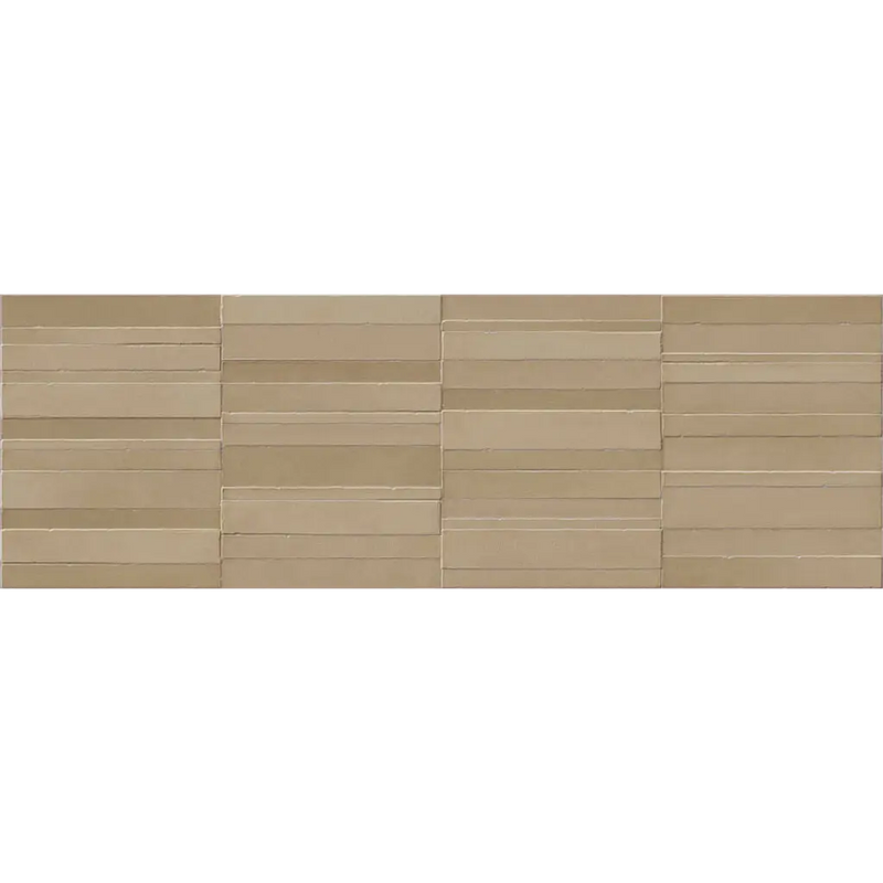 Beige origin sand brisk wandtegel 40x120 rett in een horizontale, verspringende tegelpatroon voor muurgebruik