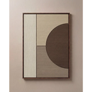 Modern abstract wall art origin sand trace wandtegel 40x120 with beige taupe and dark brown geometric textured panels