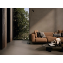 Tan leren origin taupe 60x60 sectional sofa met grijze en zwarte kussens in taupe 60x60 rett uitvoering