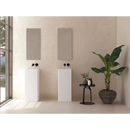 Minimalistische witte orion marfil 60x120 wastafels met strakke zwarte kranen in marfil 60x120 rett stijl