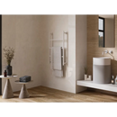 Modern minimalistische badkamer met orion marfil gepolijst 120x120 tegel en grijze accessoires
