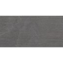 Grijze horizontale lijnen in een parallel patroon van Overland Antracite Relieve 30x60 rett