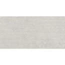 Lichtgrijs gestreept textielpatroon van Overland Pearl Groove 60x120 rett