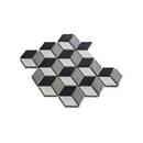 Cubic mosaic tiles in zwart wit en grijs glossy voor PACU-MIX-1 Black White Grey