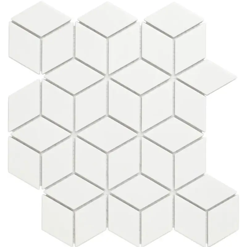 Witte matte keramische hexagonale mozaïektegel PACU140 White Matt voor stijlvolle muren