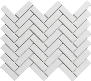 Witte keramische mozaïek tegels in herringbone patroon voor PAHG100 Extra Wit Glossy